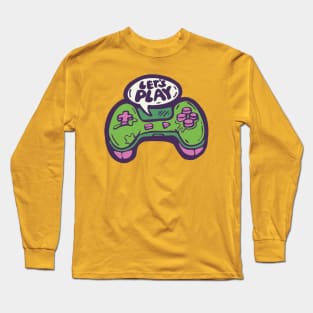 Let's Play - Console Gamepad illustration Long Sleeve T-Shirt